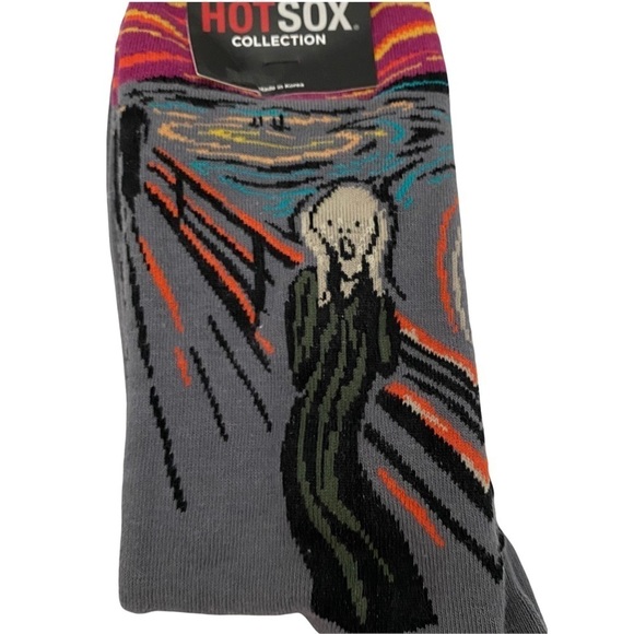 Hot Sox Famous Artist Series The Scream Crew Socks - Picture 4 of 5